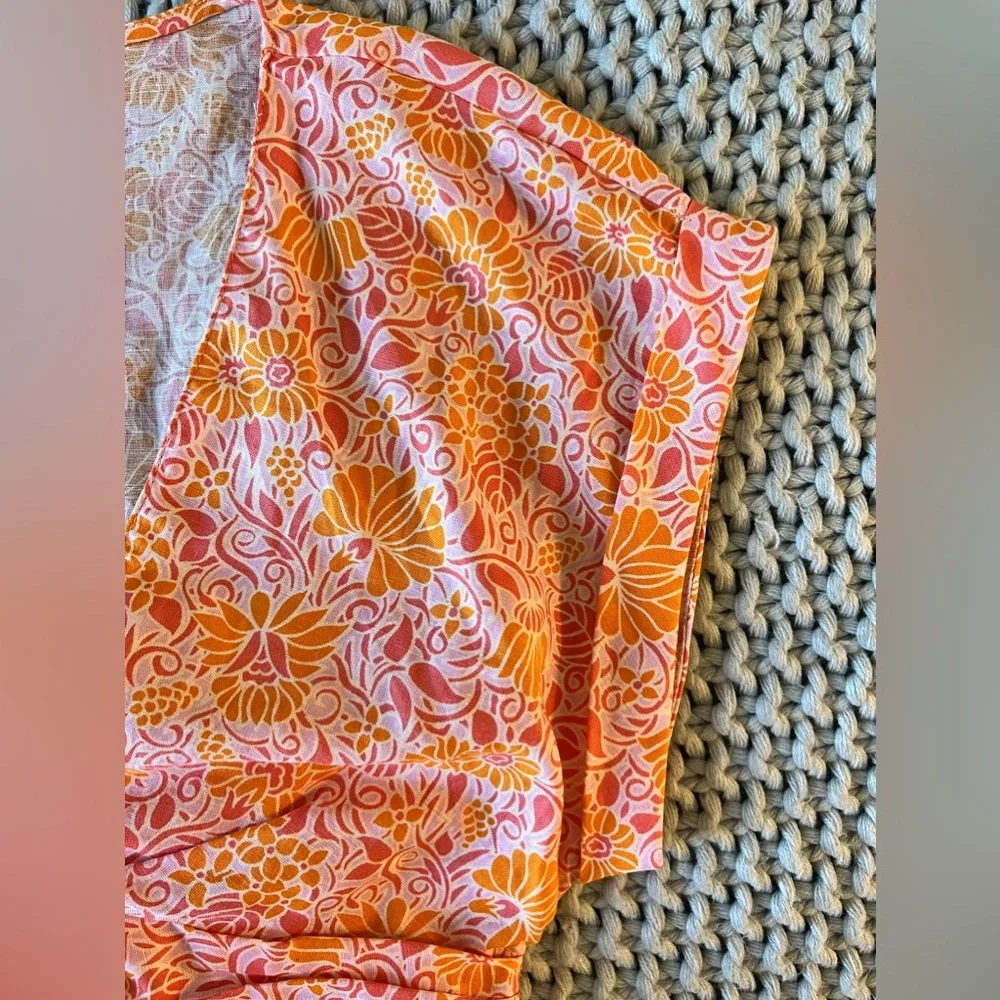 NWOT Zara Twist Front Linen Blend Floral Crop Top - Picture 9 of 9